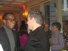 Lee Daniels' Precious screenwriter Geoffrey Fletcher chats to Matt Damon at 21 Club
